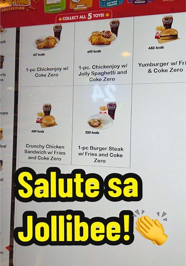 Jollibee Menu Now Includes Calorie Information!