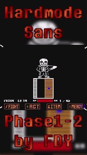 UnderTale Hard Mode Sans Fight Phase1-2 by FDY IN ONE RUN #undertaleau #undertalefangame