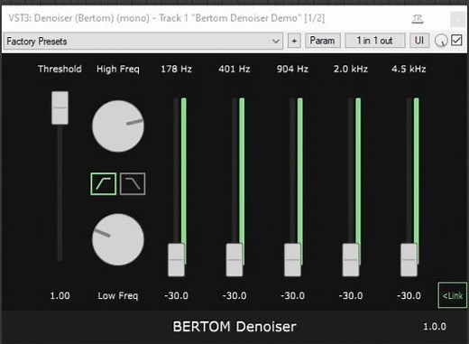 Bertom Denoiser: Free Download (Denoiser) • Audio Plugins for Free