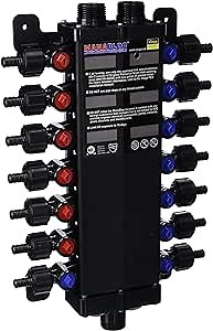 Viega 50143 - 1/2-Inch PureFlow Zero Lead Poly Alloy PEX Crimp Manabloc With 14 Ports - 8 Cold 6 Hot