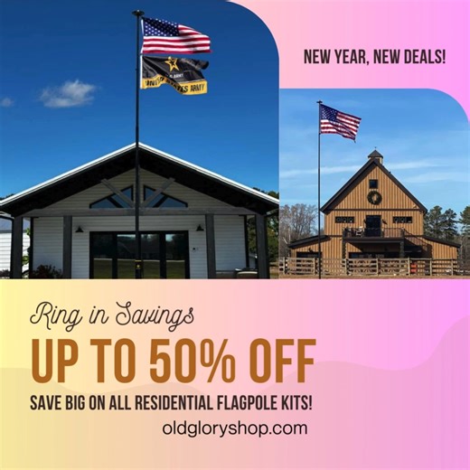 Show Your Colors with Pride! Fly your flag high with Old Glory Shop's Flagpole Bundles! Get: ✅20' or 25' Telescoping Flagpole - Strong, durable, and easy to use. ✅Solar Light - Keeps your flag shining bright all night. ✅Flash Collar - Adds the perfect touch to your display. Available in Black, Bronze, or Silver! Quick setup, no-fade coating, wind-tested to 100 MPH. Make a statement - Whether it's patriotism, support for veterans, or your own cause, let your flag fly with pride. Get Your Bundle: 