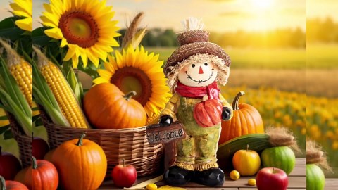 Fall Harvest Scarecrow Decor Sturdy Resin Scarecrow Figurine Ideal Fall Centerpieces for Tables Fireplace Decorations for The Holidays and Fall Season Decor