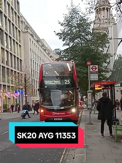 Here's Stagecoach London's - Bow Depot (BW) - SK20 AYG 11353 ADL Enviro400MMC Smart Hybrid Departs St Paul's Station On Route 25: Ilford Hainault Street To City Thameslink Station Holborn Viaduct