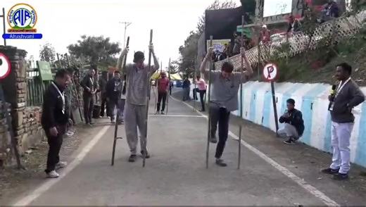 To promote tourism, a Stilt Bamboo race for tourist organised by the Youth Resources Department held at Kisama, #Nagaland. A total of 25 participants took part including international tourist from England, Nepal and USA took part. The #StiltBambooRace, is an indigenous sport played by the Naga men folk to race amongst themselves to test their strength, skill and flexibility. H Jonah from Manipur took the first position, followed by Satish Kampal (Assam) and Lonibor (Nepal) in third place. | All 