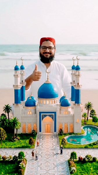 Majestic Grand Blue Dome Mosque Architecture 🕌 | Stunning Grand Masjid Timelapse | #Shorts