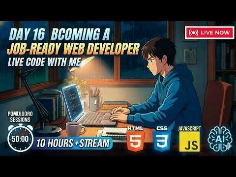 [29.4.26] Day-17: Becoming a Job-Ready Web Developer | 8 Hours + Live Code with me #studywithme