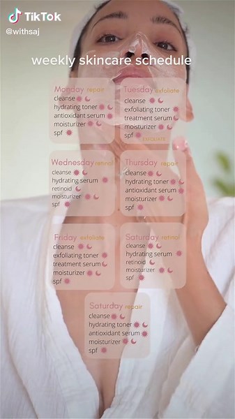Weekly Exfoliating Skincare Routine Schedule