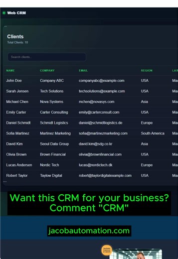 Built a simple CRM web app using Python & Django. ✔ Secure login ✔ Manage clients ✔ Update notes ✔ Instant search Perfect for small businesses that want to organize their customers. Comment “CRM” if you want this tool. #CRM #SmallBusinessTools #Automation #Python #Django