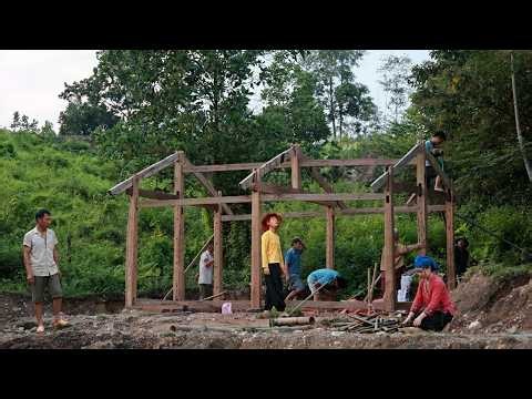 Thuy completed the house frame with the help of kind neighbors.