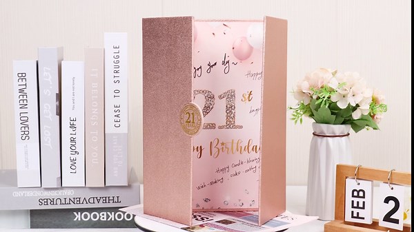 Holkcog 21st Birthday Decorations for Her, Rose Gold Happy 21st Birthday Guest Book Alternative Signature Book for Women Cheers to 21 Years Old Birthday Parties, Birthday Supplies for 21st Girl Gifts