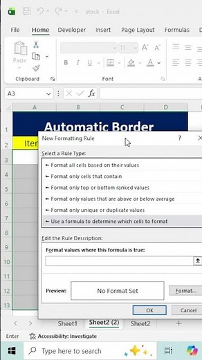How to Add Border Automatically in Excel | Automatic add border in excel