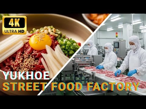 Yukhoe Manufacturing - Asian Street Food Factory (FULL PROCESS)