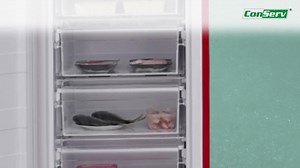 ConServ 8.3 cu. Ft. Classic Retro Upright Freezer Frost Free 24 in. 110V w/ 6 Drawers in Black FF 830 B