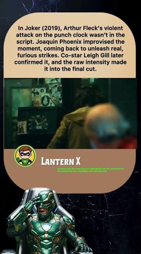 In Joker (2019), Arthur Fleck's violent attack on the punch clock wasn't in the script. Joaquin