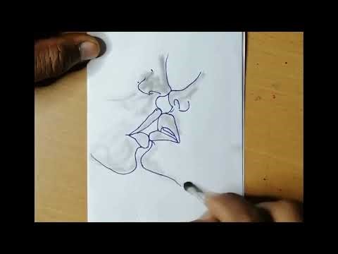 How to draw Lip kiss / Lip kiss drawing