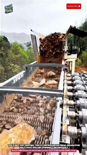 Roller Screen Separator 300TPH 25mm Gap Multi Shaft Stone Sorting Mining