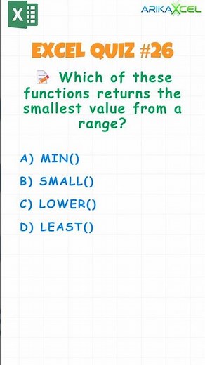#excel #quiz #challenge 26 | Excel Test | Multiple Choice Questions | Tips & Tricks | #shorts #viral