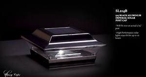 Classy Caps SL214B 5x5 Imperial Solar Post Cap - Black – High-Performance Solar LED, Durable Cast Aluminum with Powder-Coated Finish, Fits Over an Actual 5" x5" Post