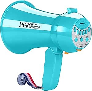 Mini Megaphone Bullhorn with Voice Changer Function | Built-in Siren & Record | Portable Speaker for Kids, Adults, Cheerleading and Party（Teal）