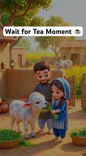 Cute Tiny Village Couple Tea Time on Charpai ☕🌾 Relaxing Morning #shortsvideo #ytshorts #cute #tea