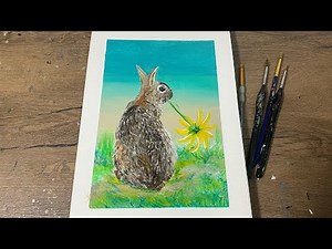 how to paint a Hare/ rabbit - Acrylic painting.