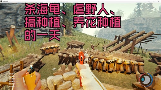 森林游戏《The Forest》杀海龟、虐野人、搞种植、养花种植的一天，全程高能！