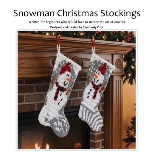 Snowman Stockings Crochet Pattern: Beginner-friendly Instructions (PDF Download) - Etsy
