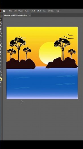 How to create an easy landscape in Adobe illustrator..#shorts#forgepsstudio