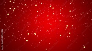 Red sparkle holiday background. Joyous merry christmas falling glitter seamless looping animation for festive winter celebration.
