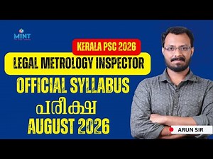 Legal Metrology Official Syllabus | Kerala PSC 🔥 Complete Breakdown | Mint PSC | Arun Bhasuran