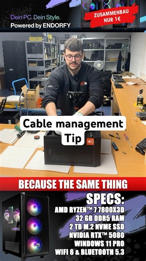 Cable Management erklärt! So führst du Kabel sicher & sauber #ad #pcbuild #cablemanagement #endorfy