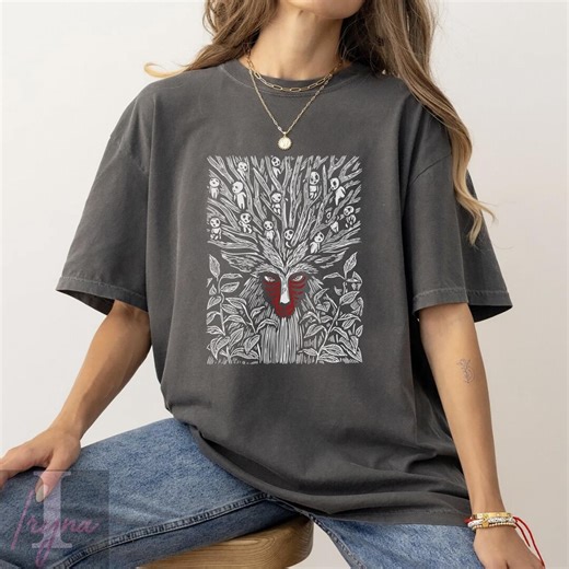 Forest Spirit Shirt, Princess Mononoke T-shirt, Studio Ghibli Fan Art Tee, Kodama Tree Spirits Shirt, Japanese Anime Apparel - Etsy