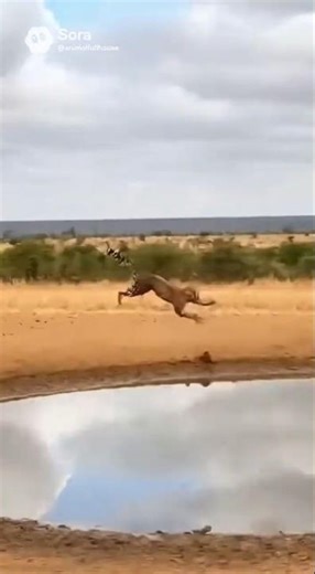 Why is the leopard flying in the air? #leopard #giraffe #shorts