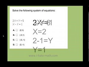 Pert Practice how to solve System of equations