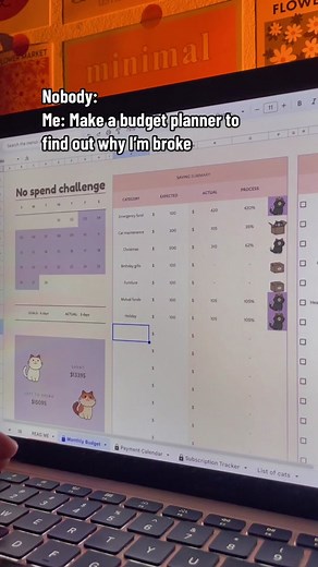 I finally found out why I’m broke 😭#googlesheets #exceltips #digitalplanner #budget #budgetplanner #expensestracker #moneytracker