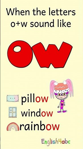 Long Vowel O — OW Says Ō | pillow, window, rainbow | Phonics for Kids!