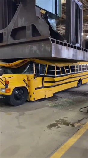 Hydraulic Press vs School Bus