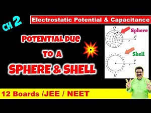#9 Potential due to a Spherical Shell & Sphere, Electrostatic potential & Capacitance, JEE, NEET