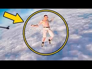 He jumps off the hot air balloon without a parachute, thinking that his friends would save him