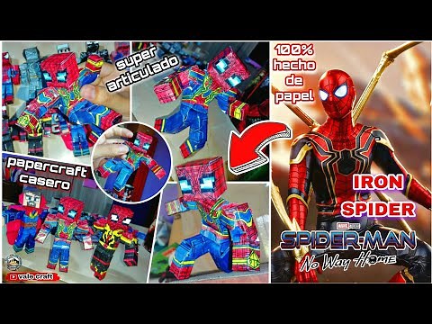 How to make an Iron Spider suit (spiderman) in Minecraft out of articulated paper #papercraft