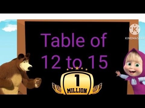 12 to 15 tables for kids learn multiplication table of 12 to 15 R M kids cartoon
