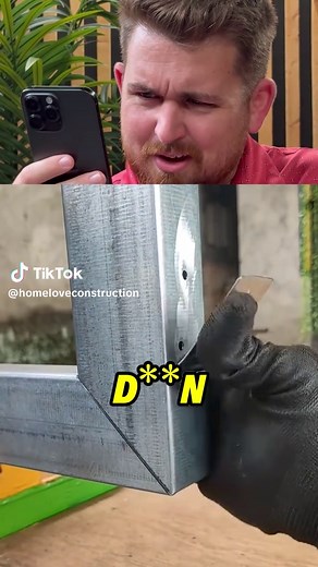 This isn’t welding—it’s a different kind of metal connection 👇 The pieces are pre-cut so a metal tab slides into a slot, then gets bent and riveted to lock everything together. No welding required. Brad points out that while it’s being called a “welding trick,” it’s really a mechanical fastening method that can be faster and more efficient for certain applications. Video from: @ig.welder #welding #reaction #construction #details