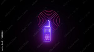 Neon multicolored wireless mobile network. An example of sharing a mobile network in vector form.