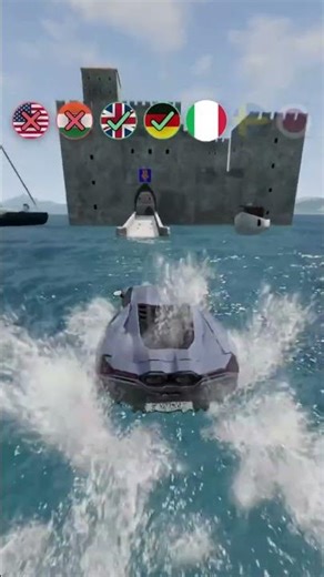 Impossible Water Car Challenge 🚗💦 | Can I Reach the Castle? 🏰🔥#shorts