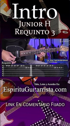 Intro - Junior H - Requinto 3 en Guitarra con Tabs #shorts