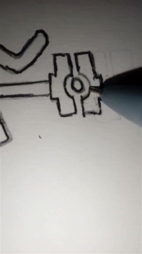 stickman with hammer drawing