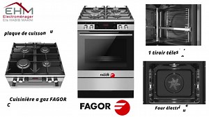 cuisinière avec plaque de cuisson au gaz • classe énergétique A •...