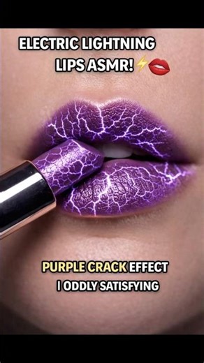 Electric Lightning Lips ASMR! ⚡💋 Purple Crack Effect | Oddly Satisfying #asmrshorts #lipgloss #asmr