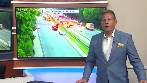 All lanes of I-65 South blocked due to semi crash in southern Indiana