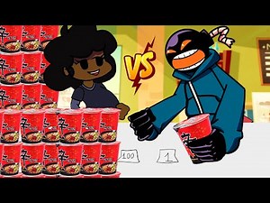1 VS 100 Layers food Challenge Fire Noodle Friday Night Funkin | All Character FNF Mukbang